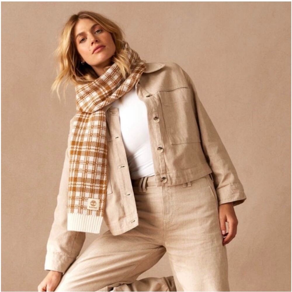 Timberland plaid knit scarf